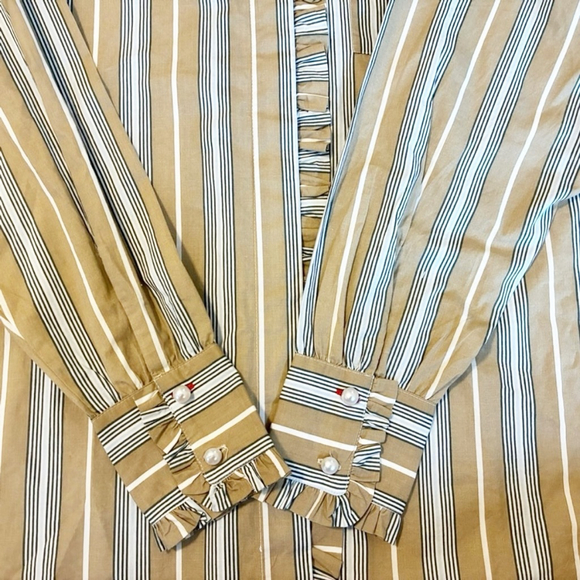 Damson Madder NWT Kylie ruffled button down long sleeve shirt size UK12(US 8) - Picture 10 of 16